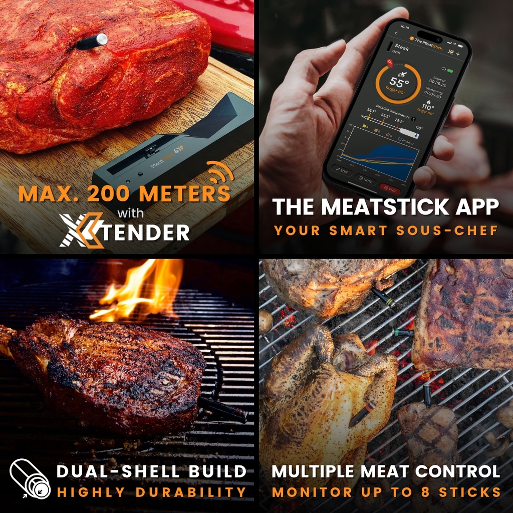 MeatStick 4X Set | Next-Gen Quad Sensors Wireless Meat Thermometer